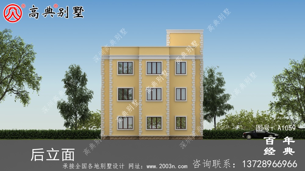 广东新农村三楼别墅设计图纸及效果图,广东自建推荐