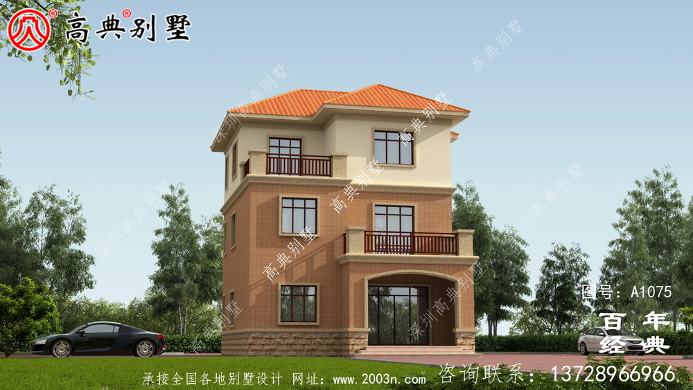 欧式大型三层农村住宅设计图纸,推荐欧式住宅图纸