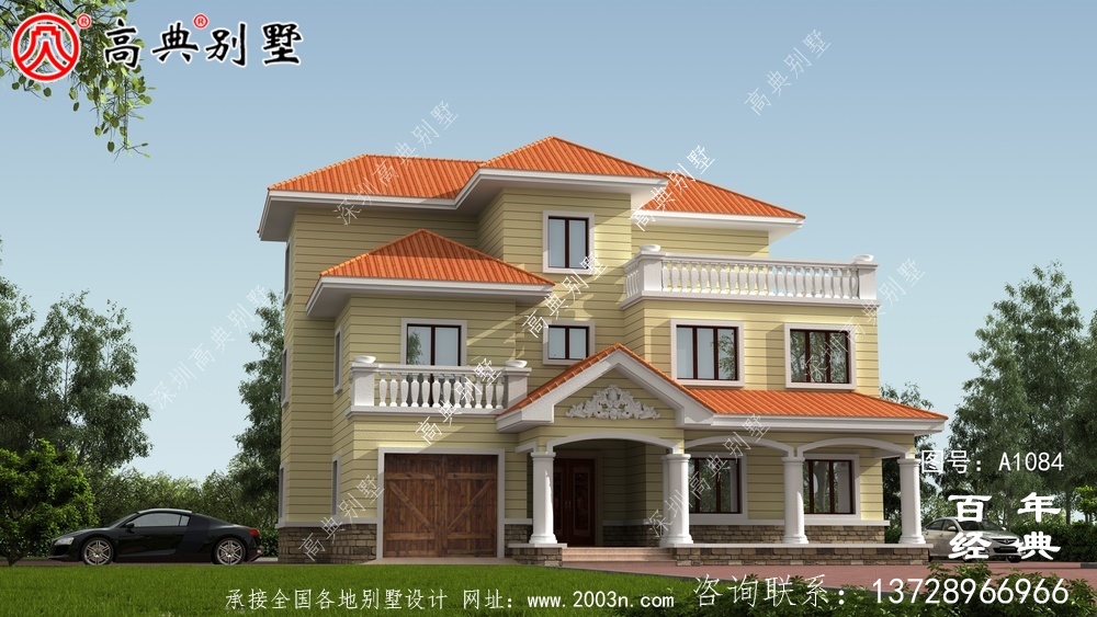 简欧三层住宅设计图,新农村自建推荐图