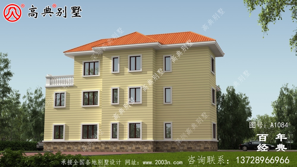 简欧三层住宅设计图,新农村自建推荐图
