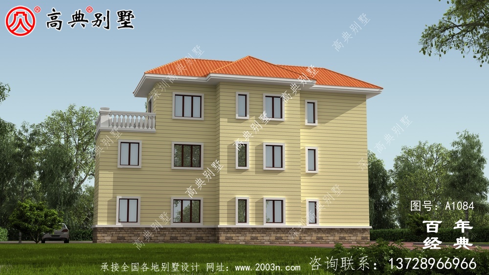 简欧三层住宅设计图,新农村自建推荐图