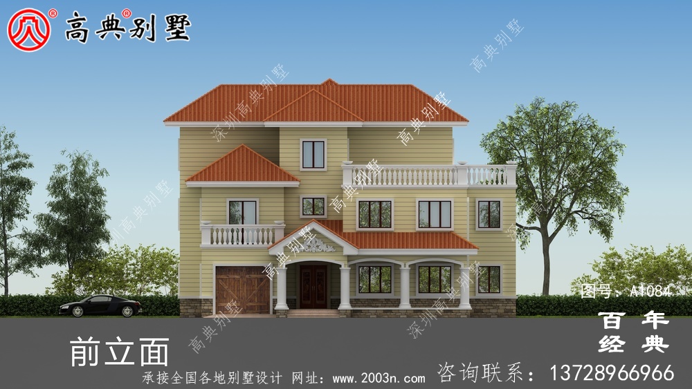 简欧三层住宅设计图,新农村自建推荐图