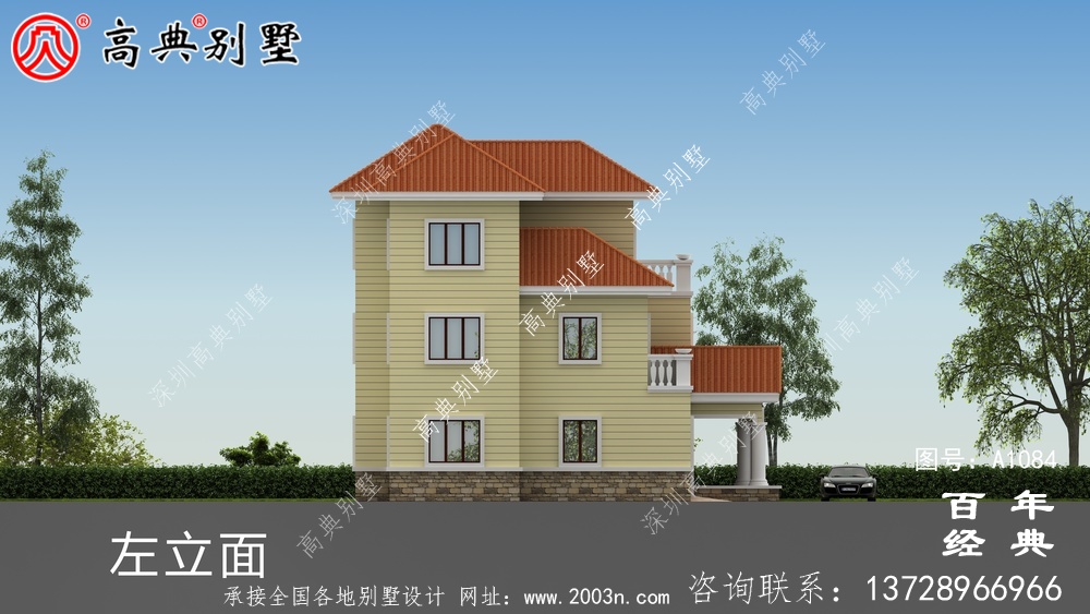 简欧三层住宅设计图,新农村自建推荐图