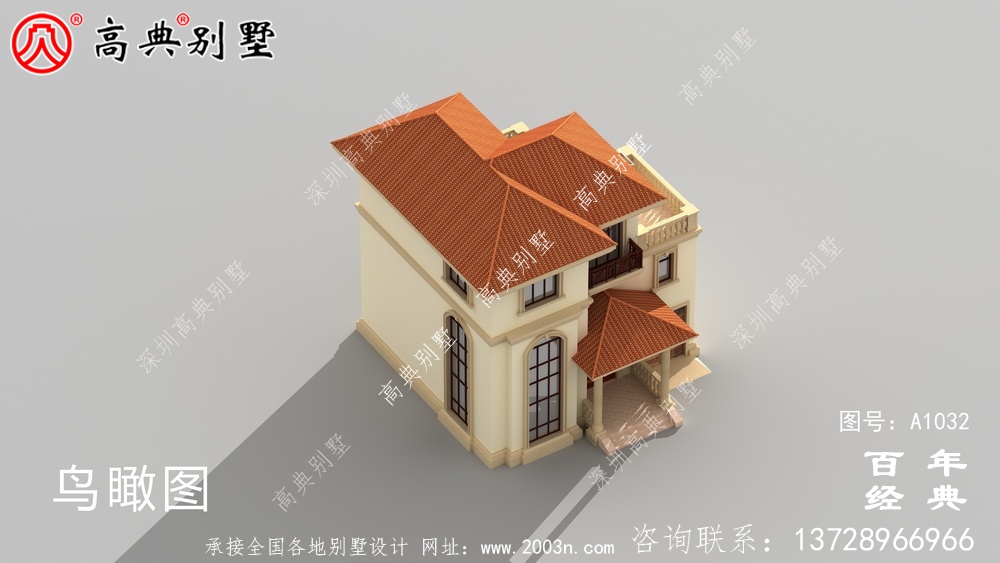 新农村三层别墅设计及效果图,预算约30万内,带车库。