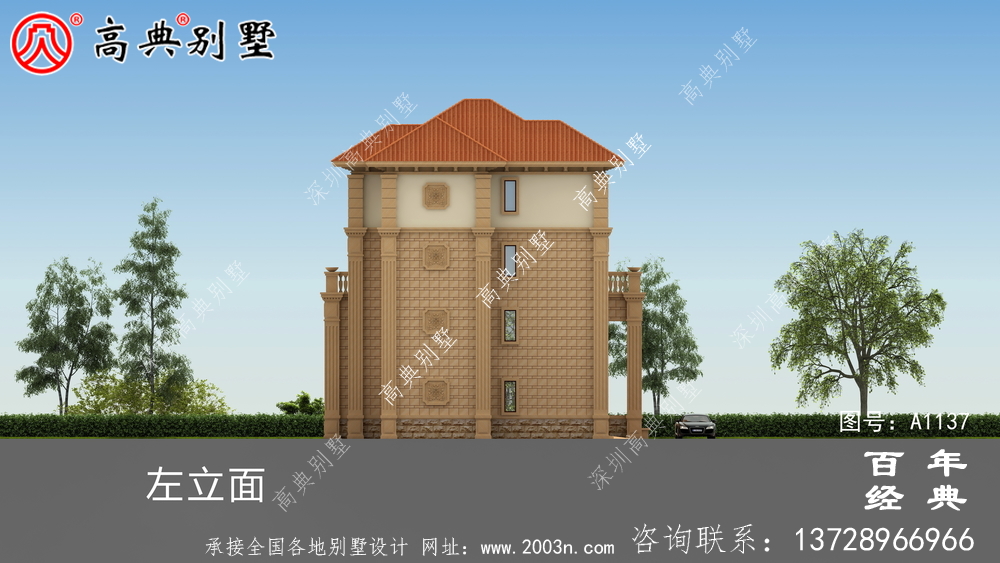 新农村四层别墅设计图纸和效果图,全套cad建筑图纸