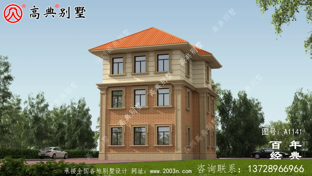 乡村房屋欧式三层设计图,简单大气造价低