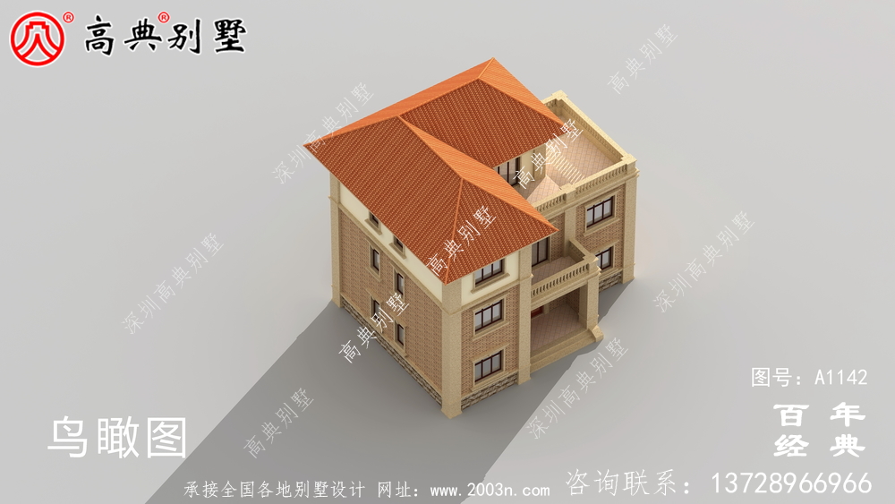 三层新农村别墅设计图,CAD设计图+HD效果图