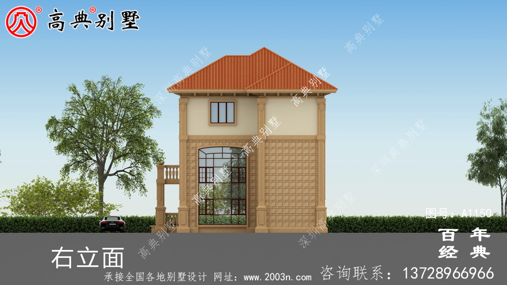 165平方米新农村三层住宅设计图纸,包括效果图,带车库
