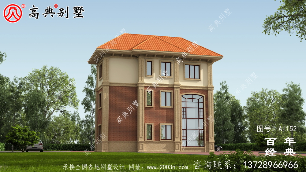 最新欧式三层别墅设计纸带效果图,高档私人别墅设计平面图