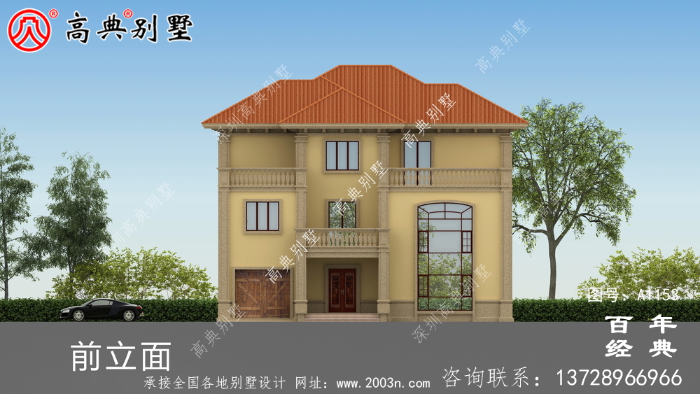 207平方米别墅设计图纸(含效果图),农村别墅方案选择