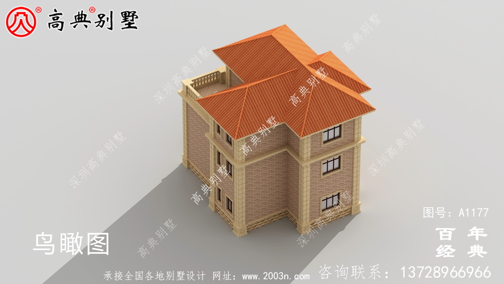 三楼别墅的设计图,占地122平面积适中,户型经典