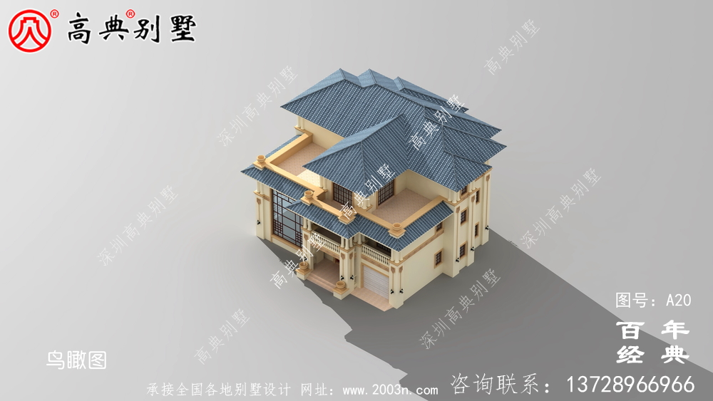 欧式三层别墅带车库设计图纸及效果图_农村三层别墅设计