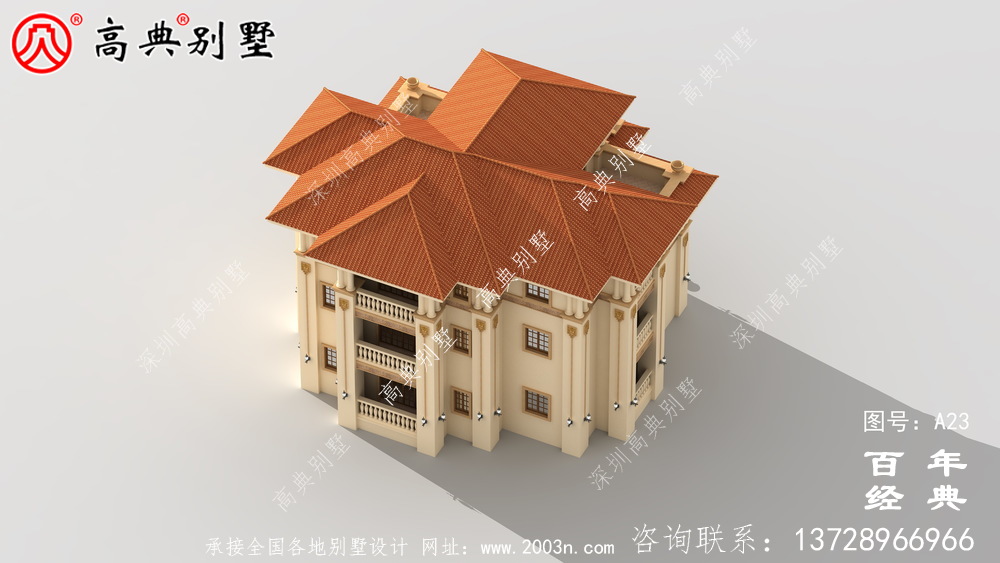 农村三层实用别墅带车库设计施工图_农村三层别墅设计图纸
