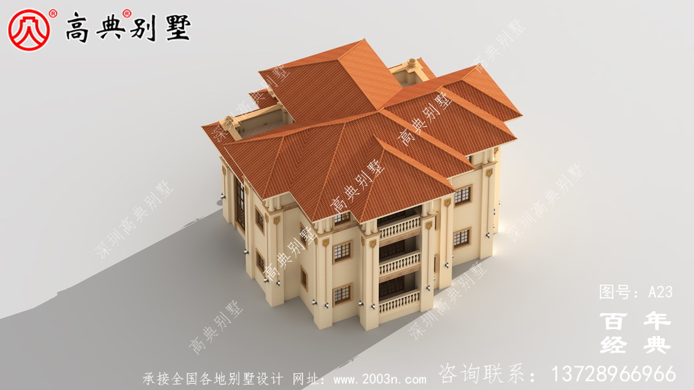 农村三层实用别墅带车库设计施工图_农村三层别墅设计图纸