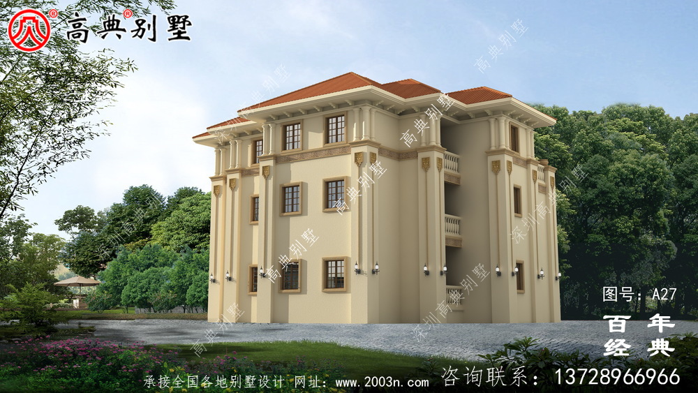 三层新农村实用带车库小别墅设计图施工图_农村三层住宅设计