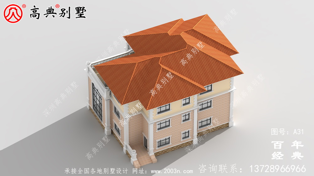 三层带阳台车库适用型别墅设计图纸 乡村三层别墅设计图设计效果图