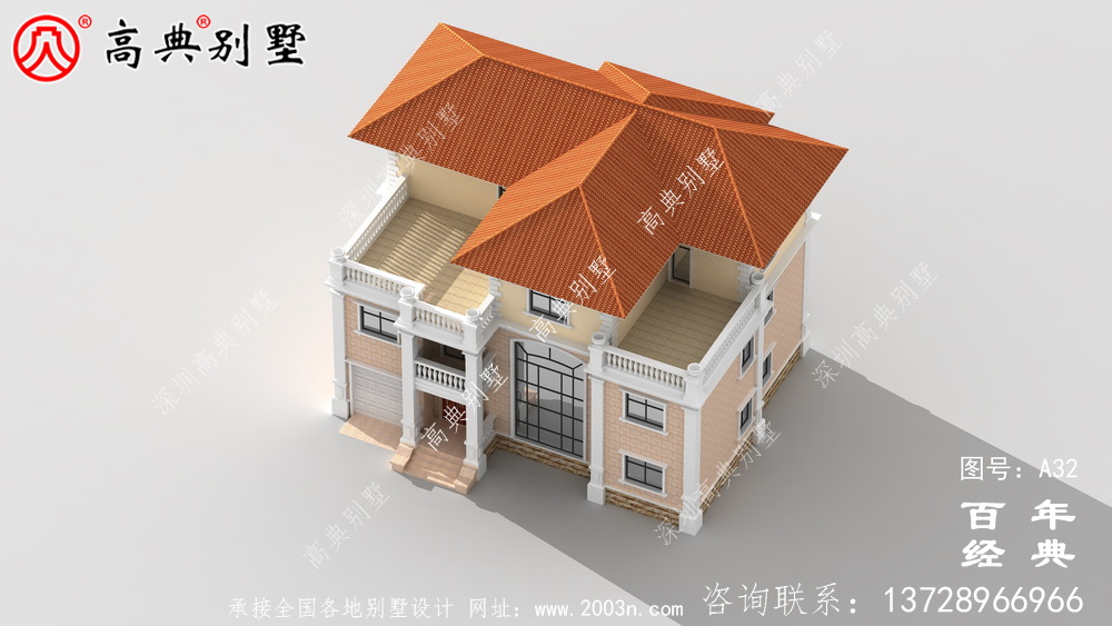 新农村三层带车库的实用别墅设计图 农村三层建设住宅设计图