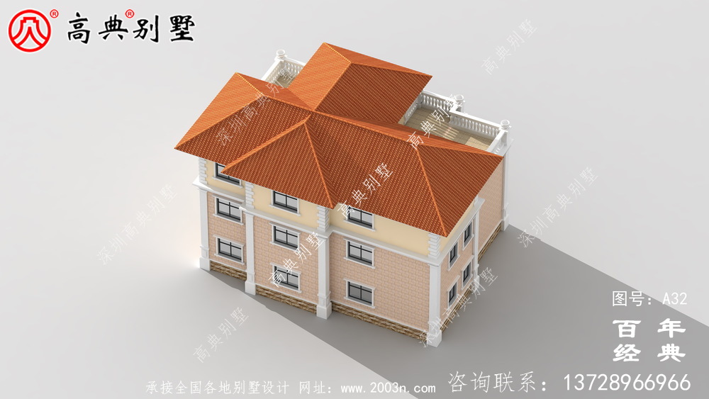 新农村三层带车库的实用别墅设计图 农村三层建设住宅设计图