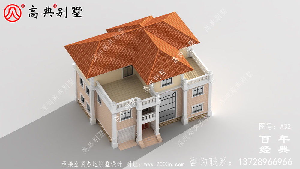 新农村三层带车库的实用别墅设计图 农村三层建设住宅设计图