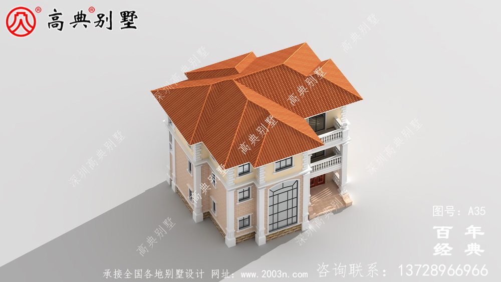 好看的三层农村小别墅设计方案施工图纸及设计效果图_农村三层别墅工程图纸