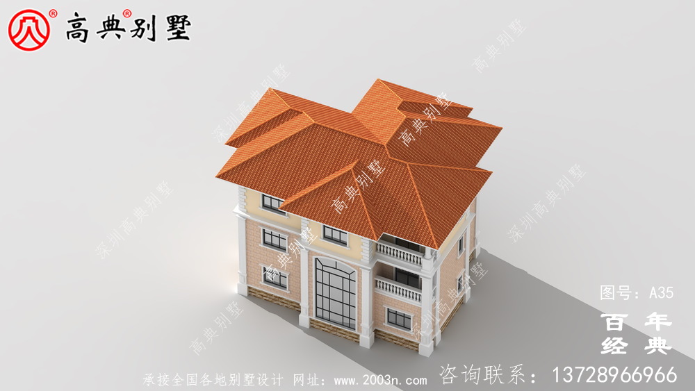 好看的三层农村小别墅设计方案施工图纸及设计效果图_农村三层别墅工程图纸