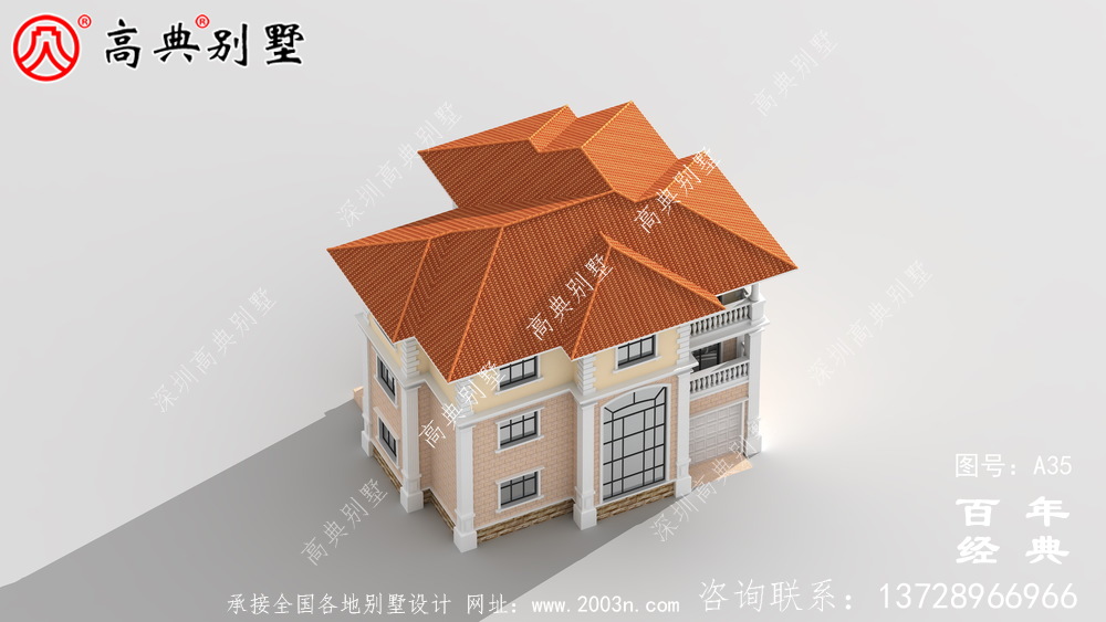 好看的三层农村小别墅设计方案施工图纸及设计效果图_农村三层别墅工程图纸