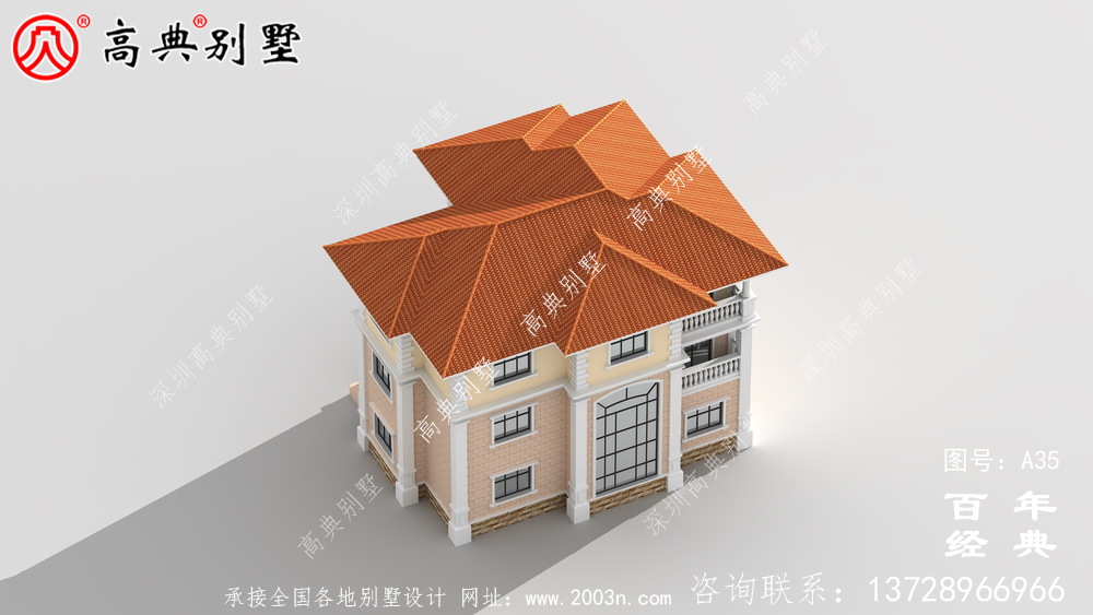 好看的三层农村小别墅设计方案施工图纸及设计效果图_农村三层别墅工程图纸