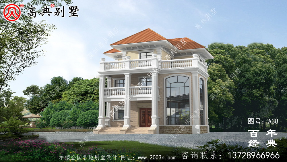新农村三楼带阳台别墅的图纸及效果 农村三楼设计图纸 新农村三楼带阳台别墅的图纸及效果 农村三楼设计图纸