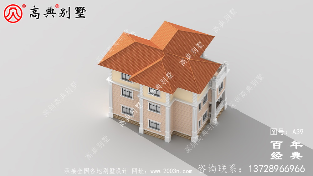 乡村中高档三层小别墅设计图 乡村三层建造房屋设计图