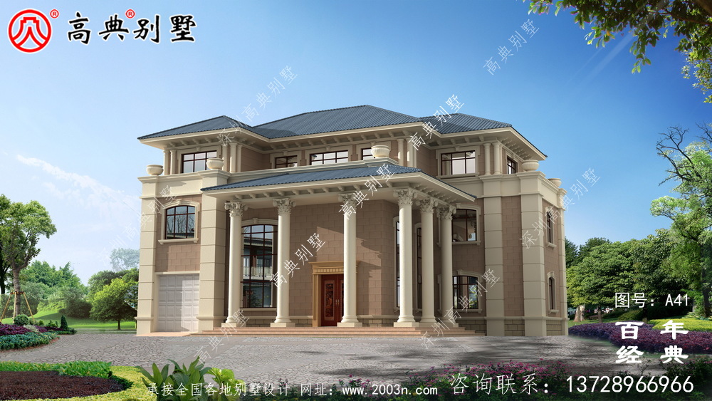 漂亮的三层带车库欧式小别墅设计图纸及效果图_农村三层别墅设计图纸 漂亮的三层带车库欧式小别墅设计图纸及效果图_农村三层别墅设计图纸
