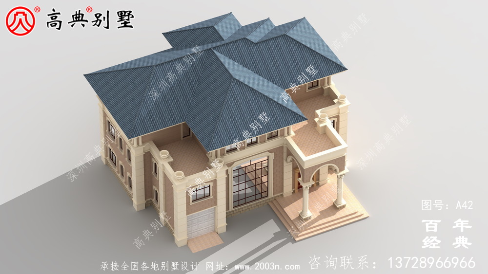 带露台设计图纸和效果图的新型欧式三层别墅 农村三层别墅设计