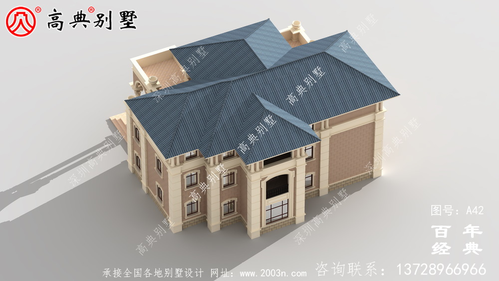 带露台设计图纸和效果图的新型欧式三层别墅 农村三层别墅设计