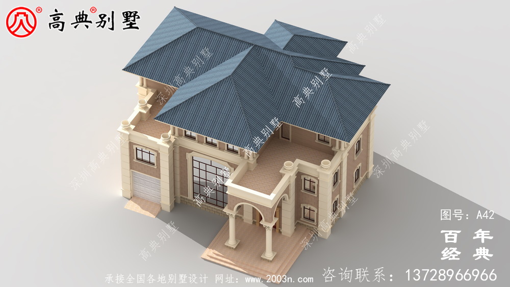带露台设计图纸和效果图的新型欧式三层别墅 农村三层别墅设计