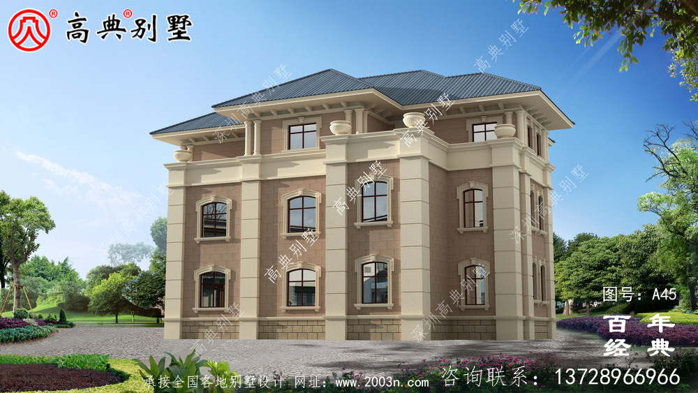 农村欧式三层别墅设计图 三层农村建筑师设计图