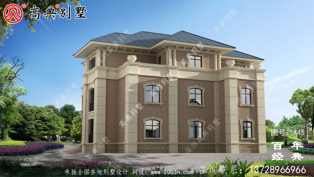 农村欧式三层别墅设计图 三层农村建筑师设计图