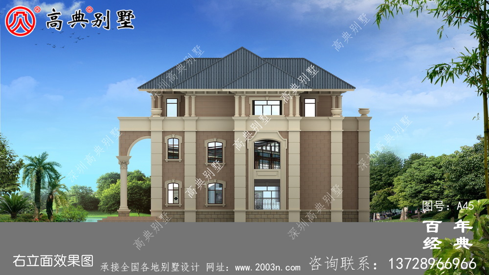 农村欧式三层别墅设计图 三层农村建筑师设计图
