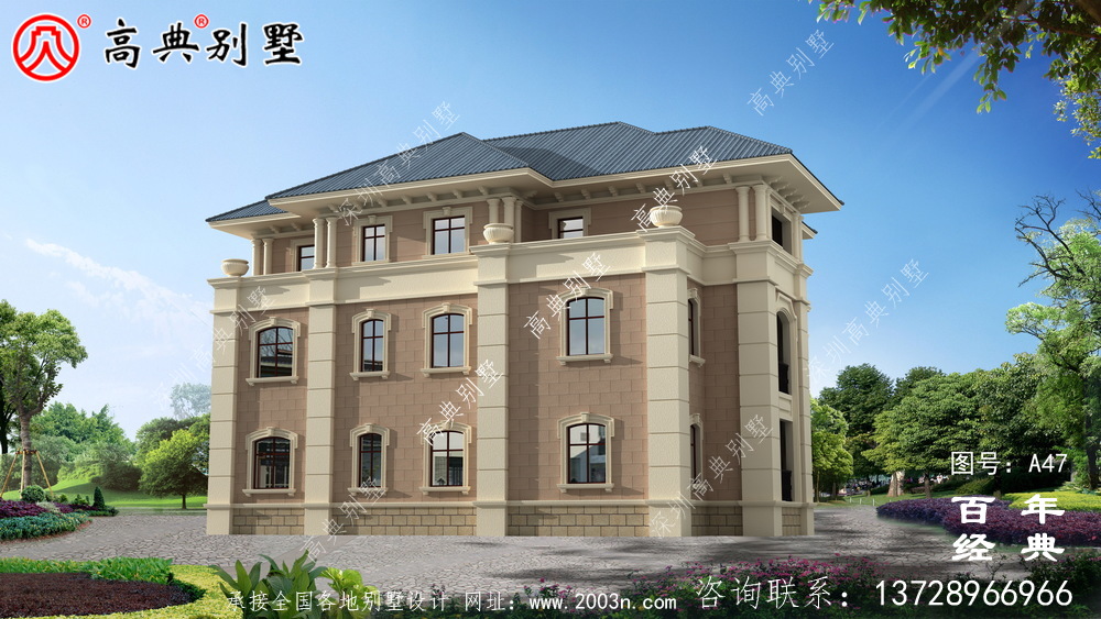新农村三楼带露台的小别墅设计图 农村三楼设计图