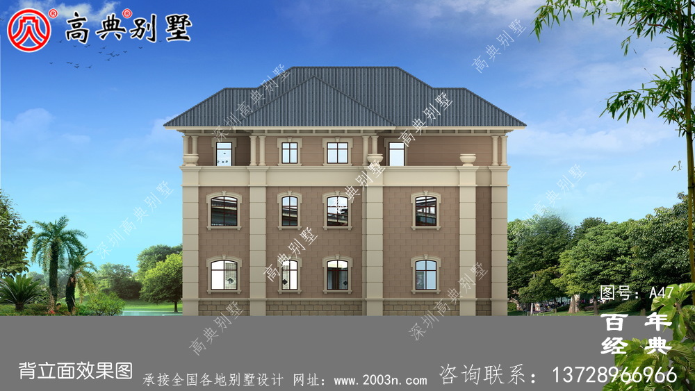 新农村三楼带露台的小别墅设计图 农村三楼设计图