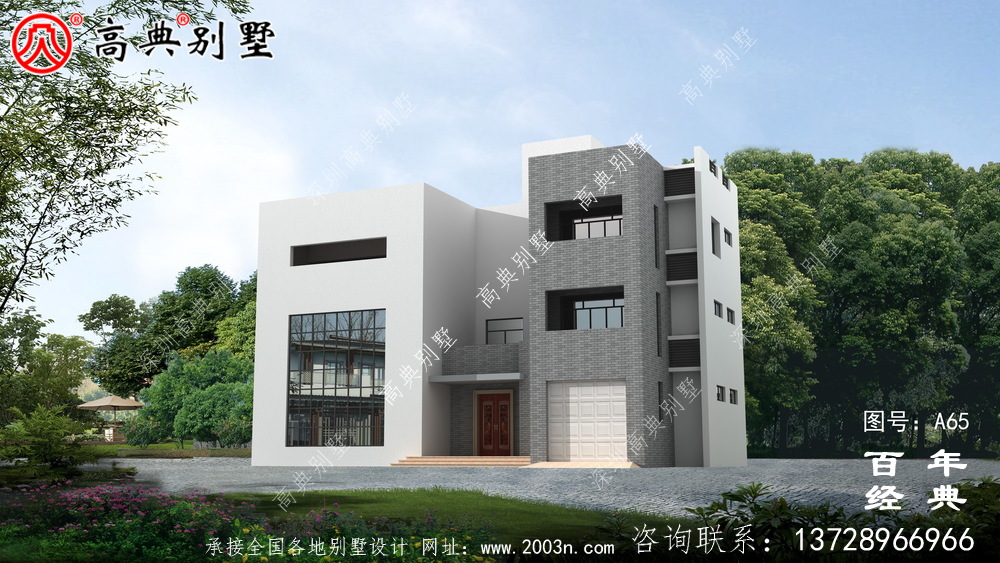 四层带车库现代简约平顶房小别墅设计图纸_乡村四层别墅室内设计 四层带车库现代简约平顶房小别墅设计图纸_乡村四层别墅室内设计
