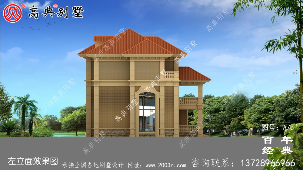 欧式三层带露台农村别墅设计图纸_三层欧式别墅设计图纸效果图