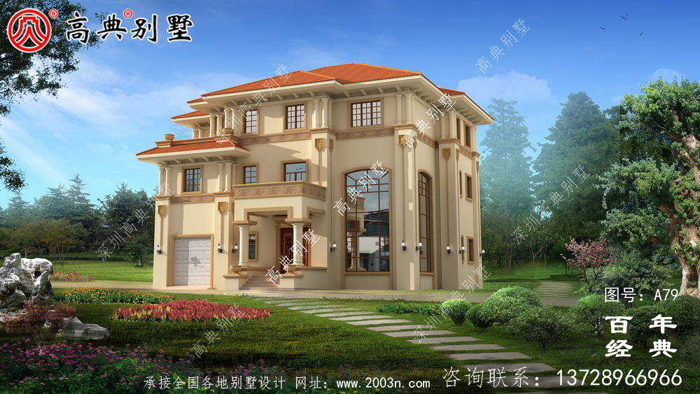 新农村建设三层带阳台中高档小别墅设计图纸_三层乡村建造房屋设计图纸 新农村建设三层带阳台中高档小别墅设计图纸_三层乡村建造房屋设计图纸