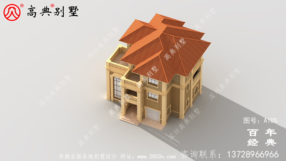 乡村三层带车库楼房别墅设计图纸_三层别墅施工图设计