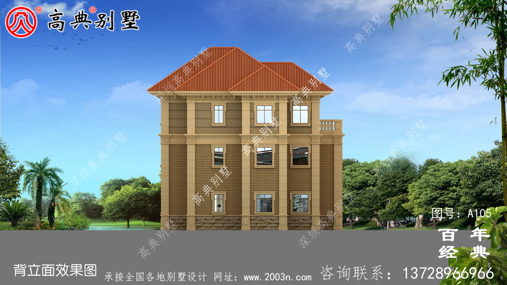 乡村三层带车库楼房别墅设计图纸_三层别墅施工图设计