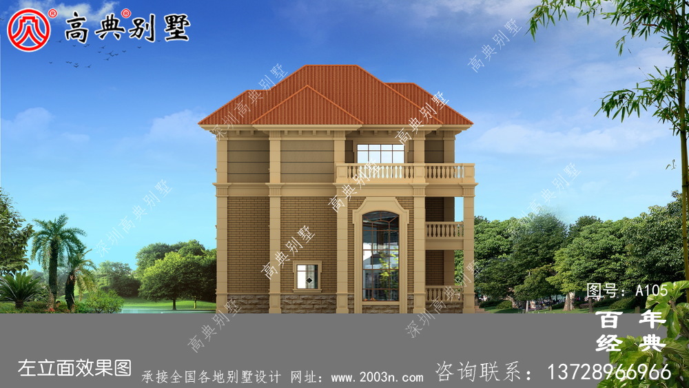 乡村三层带车库楼房别墅设计图纸_三层别墅施工图设计