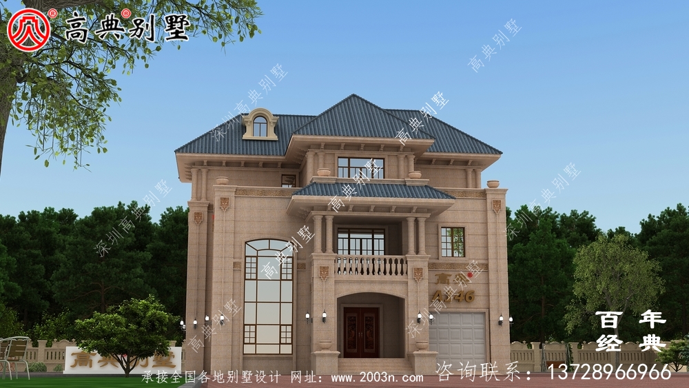 三层带阳台车库小别墅设计图_农村自建住宅设计图 三层带阳台车库小别墅设计图_农村自建住宅设计图