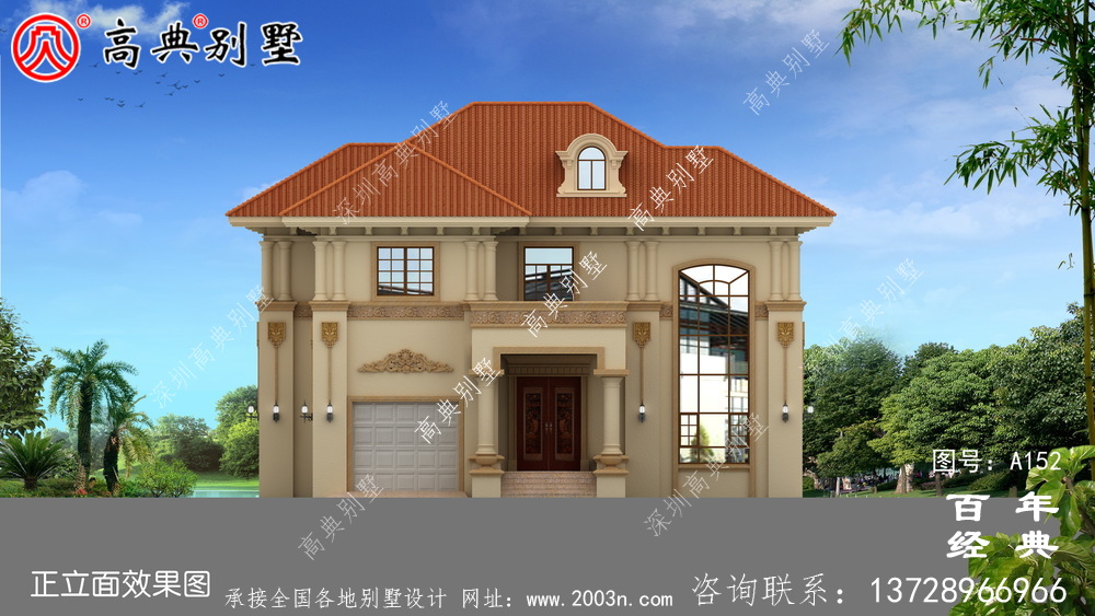 新农村建设两层带阳台小别墅设计图纸_乡村自建房设计图