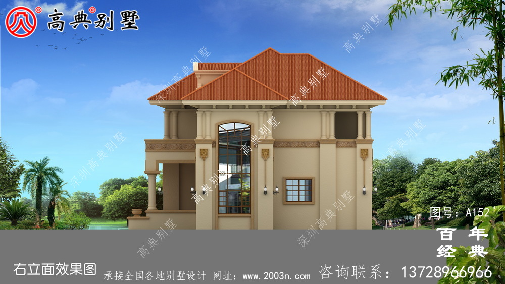 新农村建设两层带阳台小别墅设计图纸_乡村自建房设计图