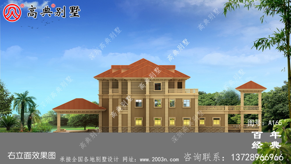 豪华大气的三层独栋小别墅设计图纸及效果图 房屋设计图