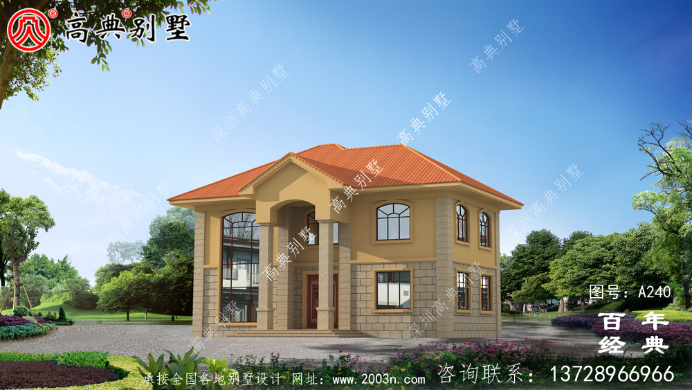 新農(nóng)村建設(shè)二層帶陽(yáng)臺(tái)私宅設(shè)計(jì)圖_二層農(nóng)村自建別墅設(shè)計(jì)方案