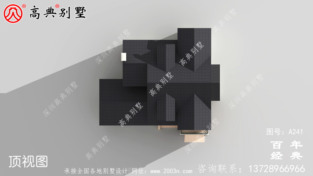 漂亮的两层带阁楼车库别墅效果图及施工图 房屋设计图